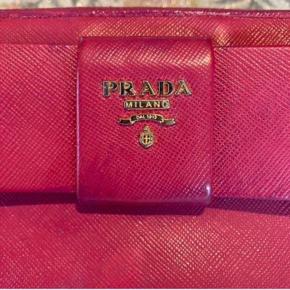 PRADA Saffiano Peonia Fiocco Bow Wallet - Picture 5 of 8